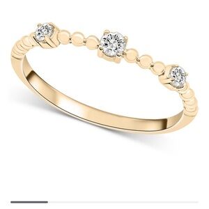 DIAMOND STACKABLE BEADED BAND 1/10 ct tw 10k yellow gold